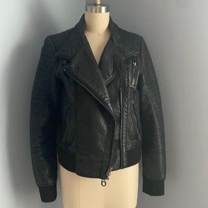 Guess black leather jacket size M